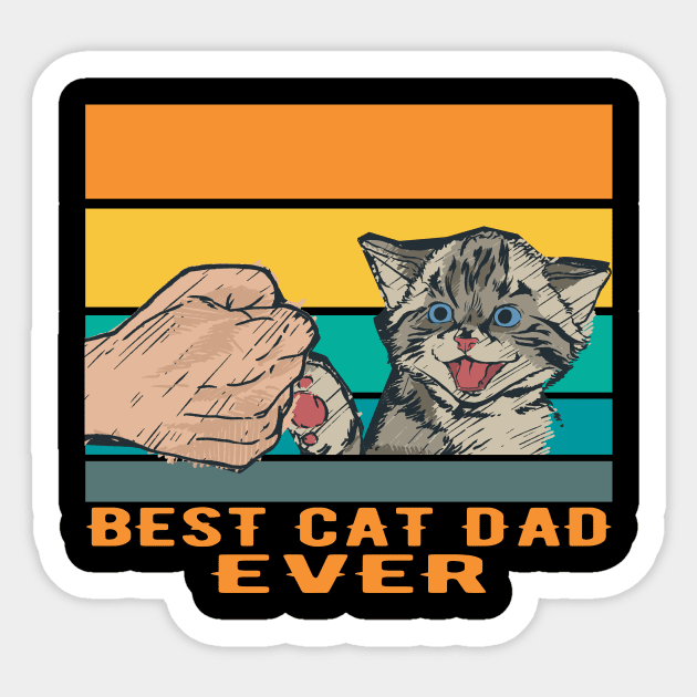 Cats Dad Best Cat Dad Ever Kittens Vintage Sticker by RRDESIGN